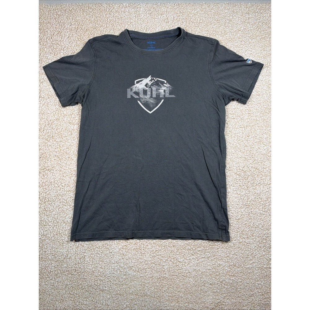 Kuhl Wildfibre T-Shirt Large Gray Mountain Graphic Logo Short Sleeve Tee